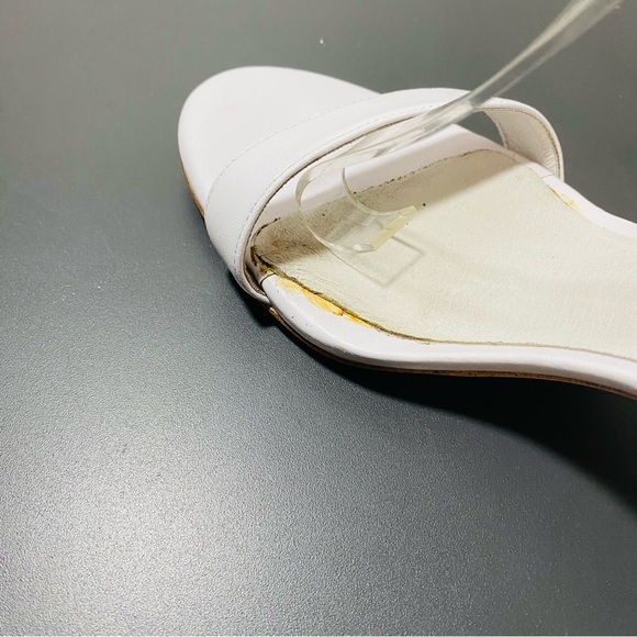 Jeffrey Campbell for Anthropologie White Basket Weave Heel Sandal Shoes Sz-8.5 - Picture 4 of 5